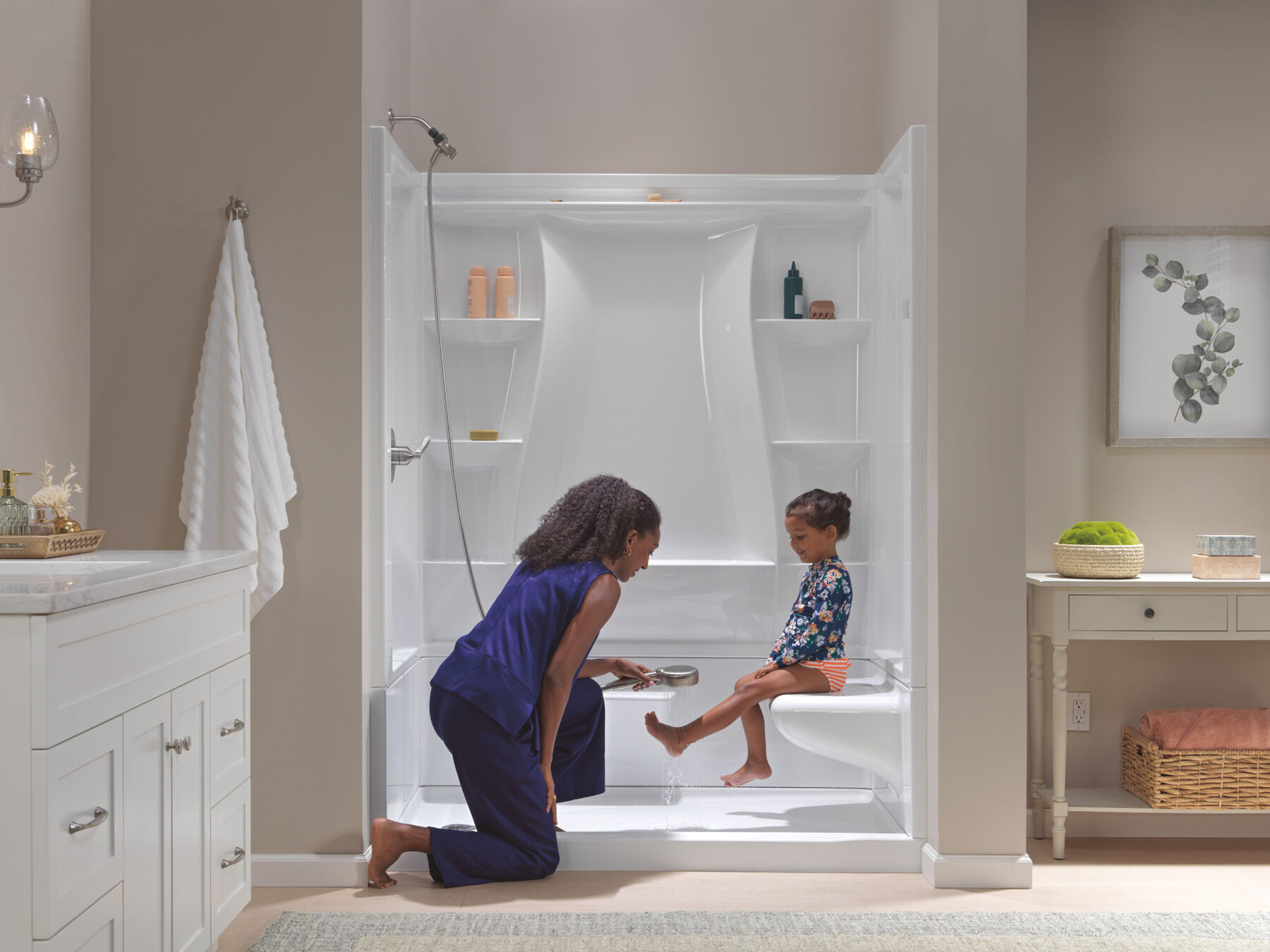 Procrylic Seated Shower Kit 60"x32" Left Drain, image 24