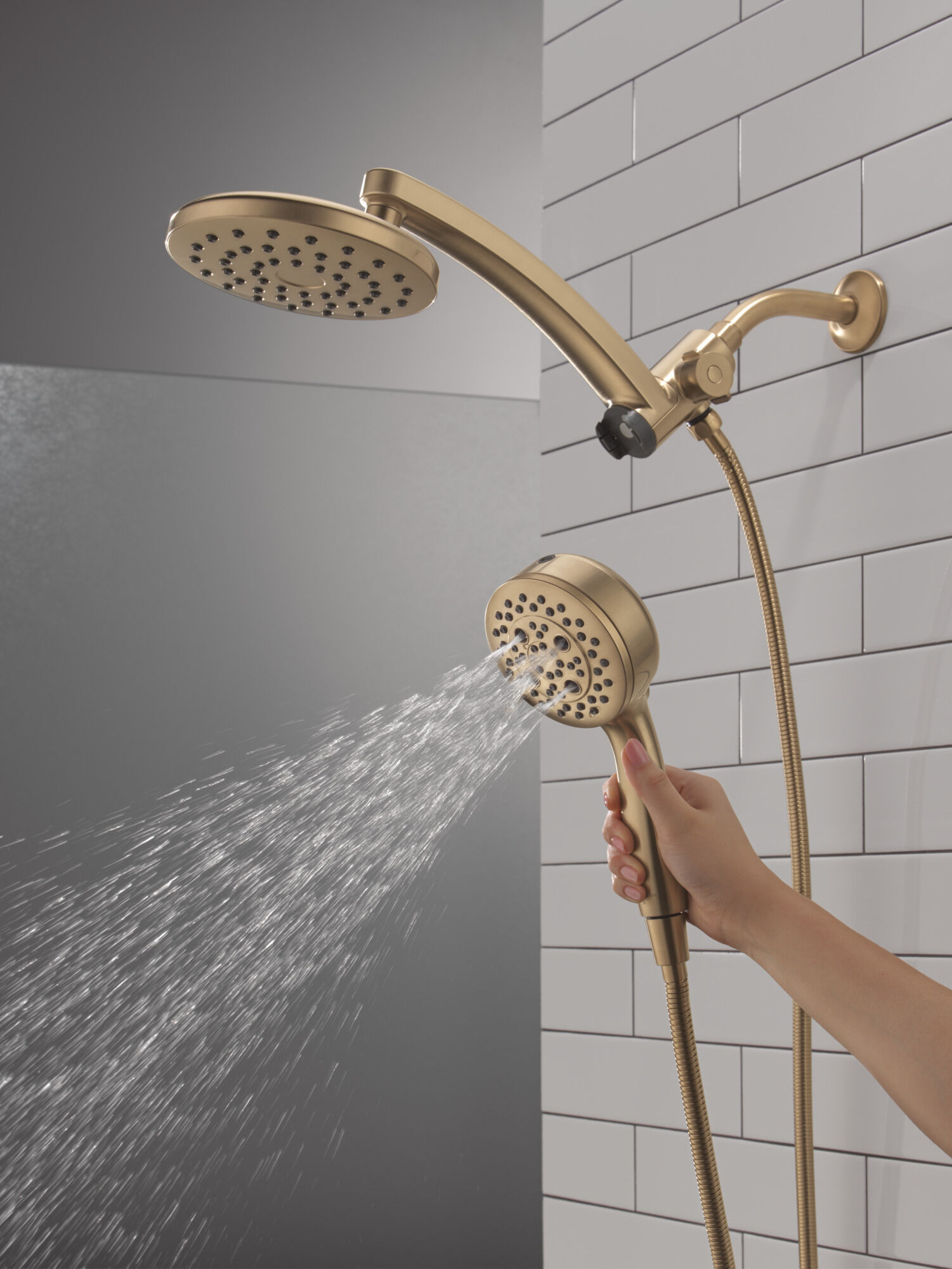 PivotPro™ 3-in-1 Combination Shower in Lumicoat® Champagne Bronze