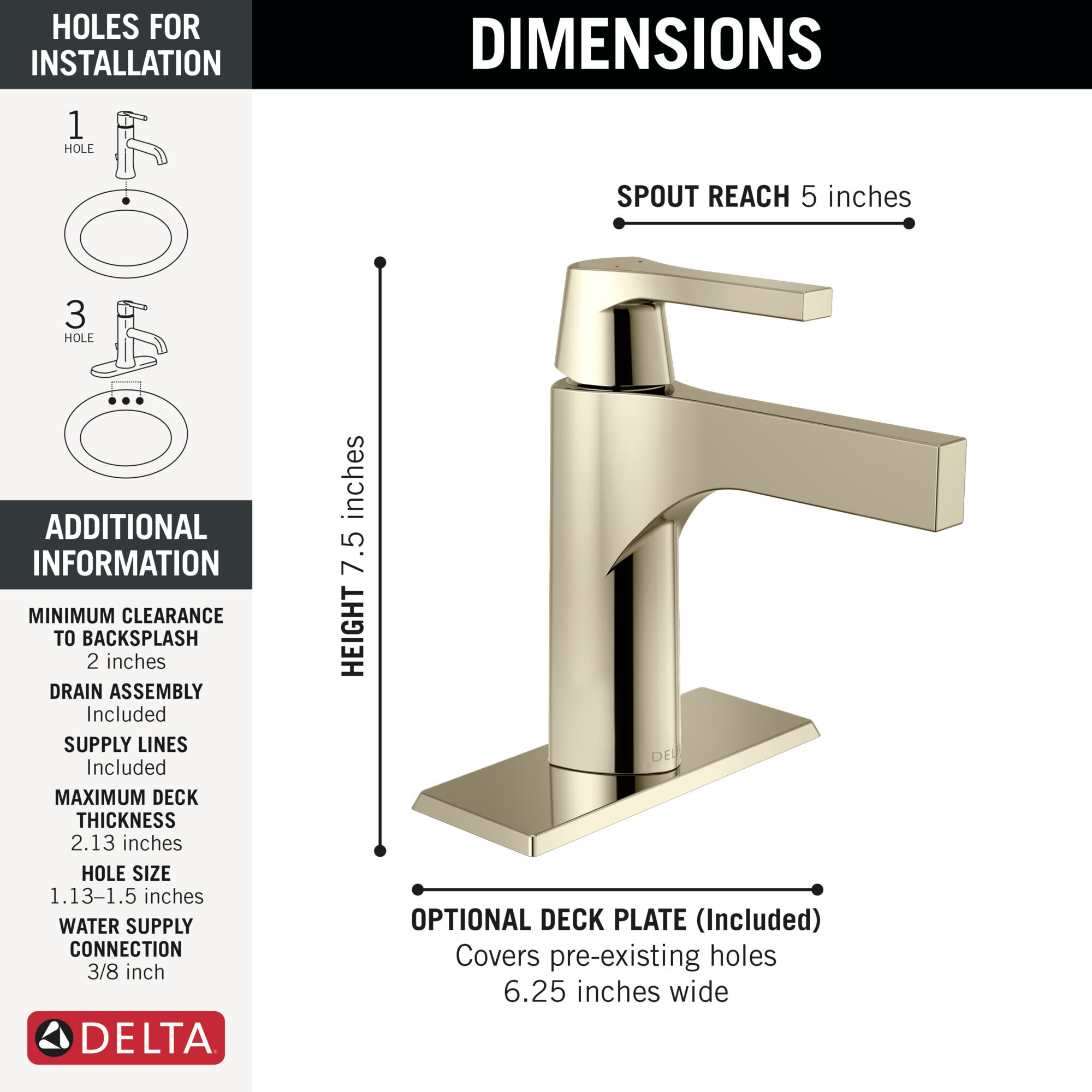 Single Handle Bathroom Faucet in Polished Nickel 574-PNMPU-DST