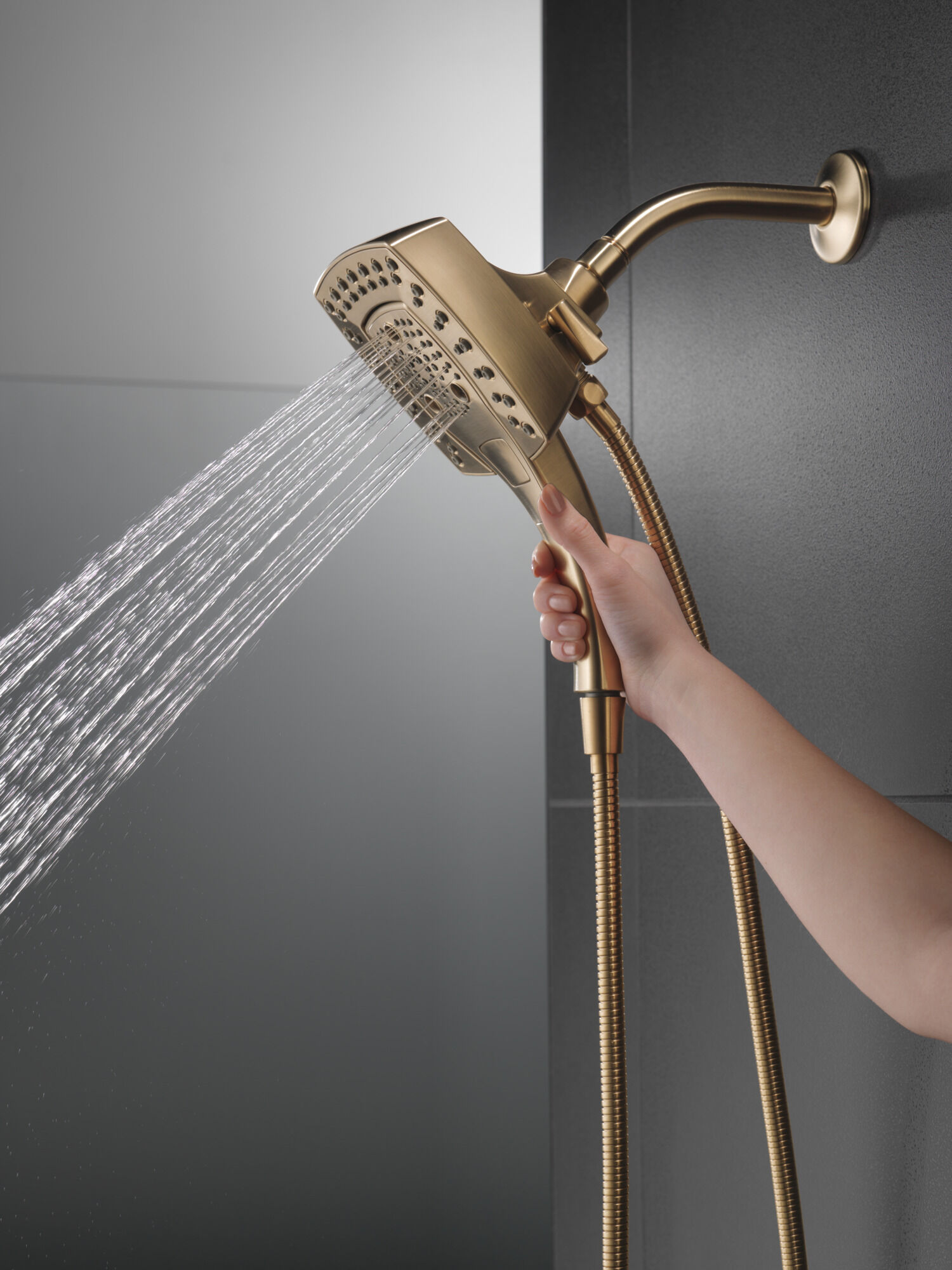 H2Okinetic® In2ition® 5-Setting Two-in-One Shower in Lumicoat