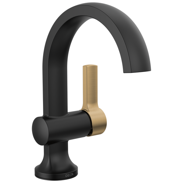 Single Handle Bathroom Faucet in Matte Black / Champagne Bronze