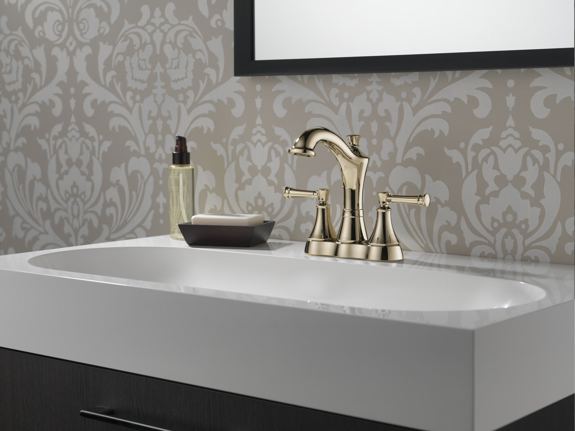 Two Handle Centerset Bathroom Faucet in Polished Nickel 25757LF-PN