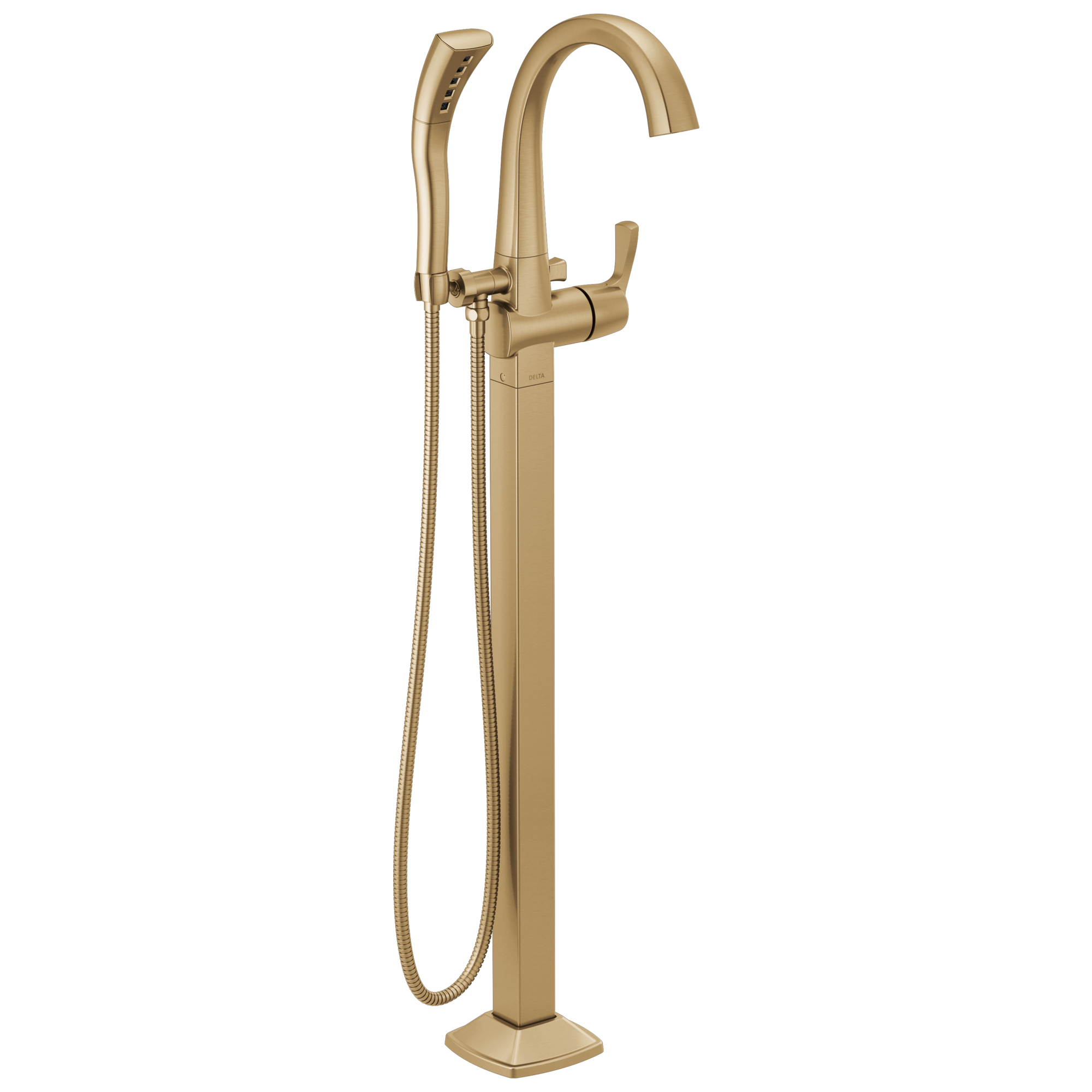 Delta Faucet Stryke Floor Mount Tub Filler Trim - Lumicoat Champagne - Bronze