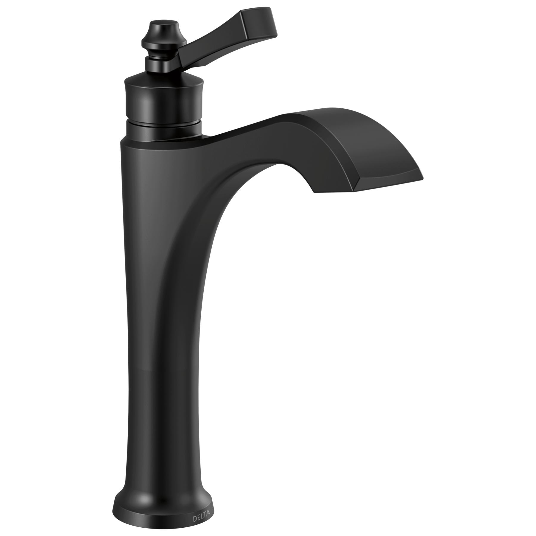 Single Handle Mid-Height Vessel Bathroom Faucet in Matte Black 656