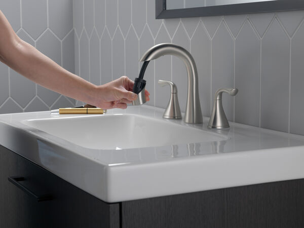 Two Handle Widespread Pull-Down Bathroom Faucet, image 1