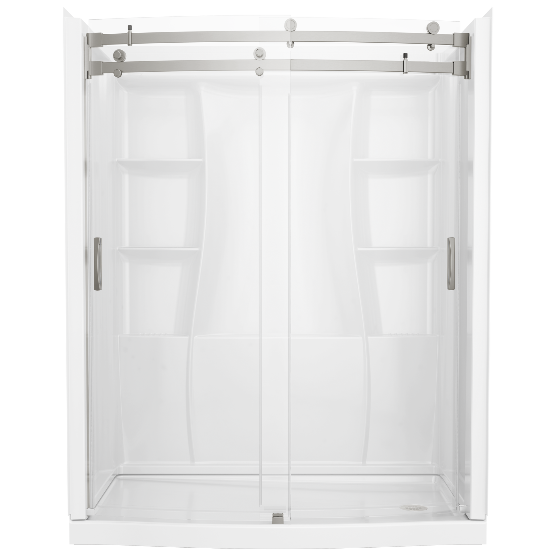 60x32 Alcove Shower Bundle with Door - Right Drain Curve in