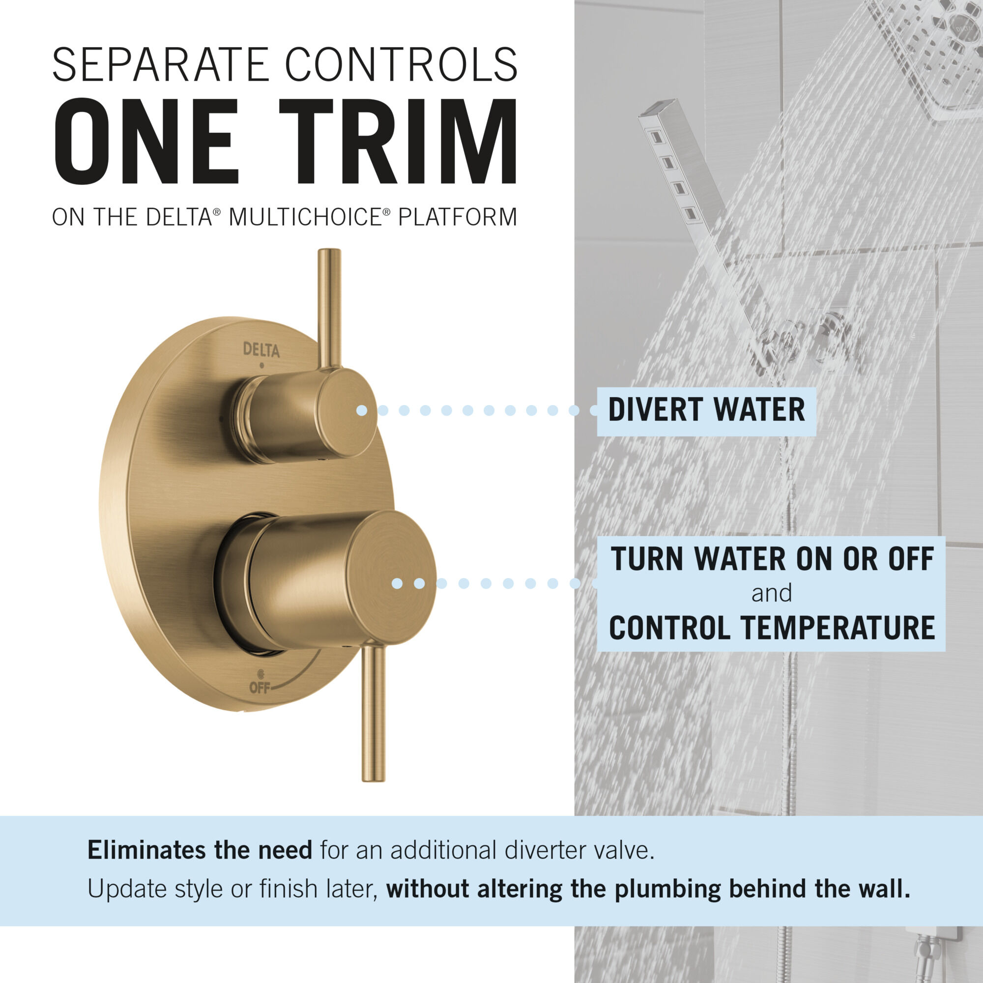 Monitor® 14 Series Shower with Raincan & Hand Shower in Champagne