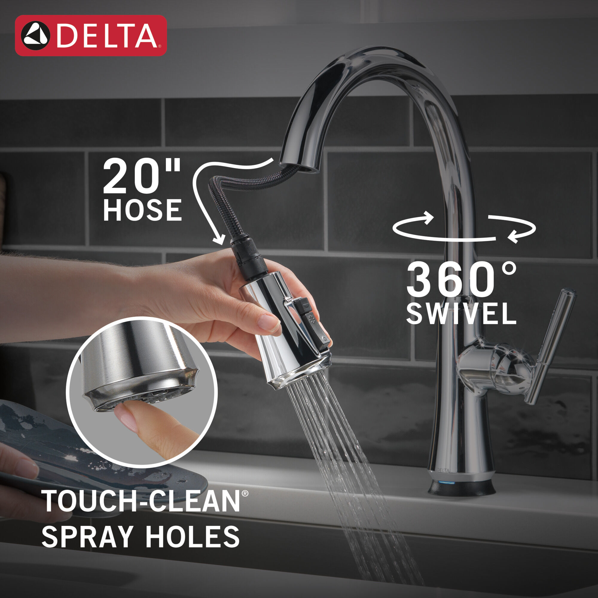 Single Handle Pull-Down Kitchen Faucet with Touch2O® Technology in