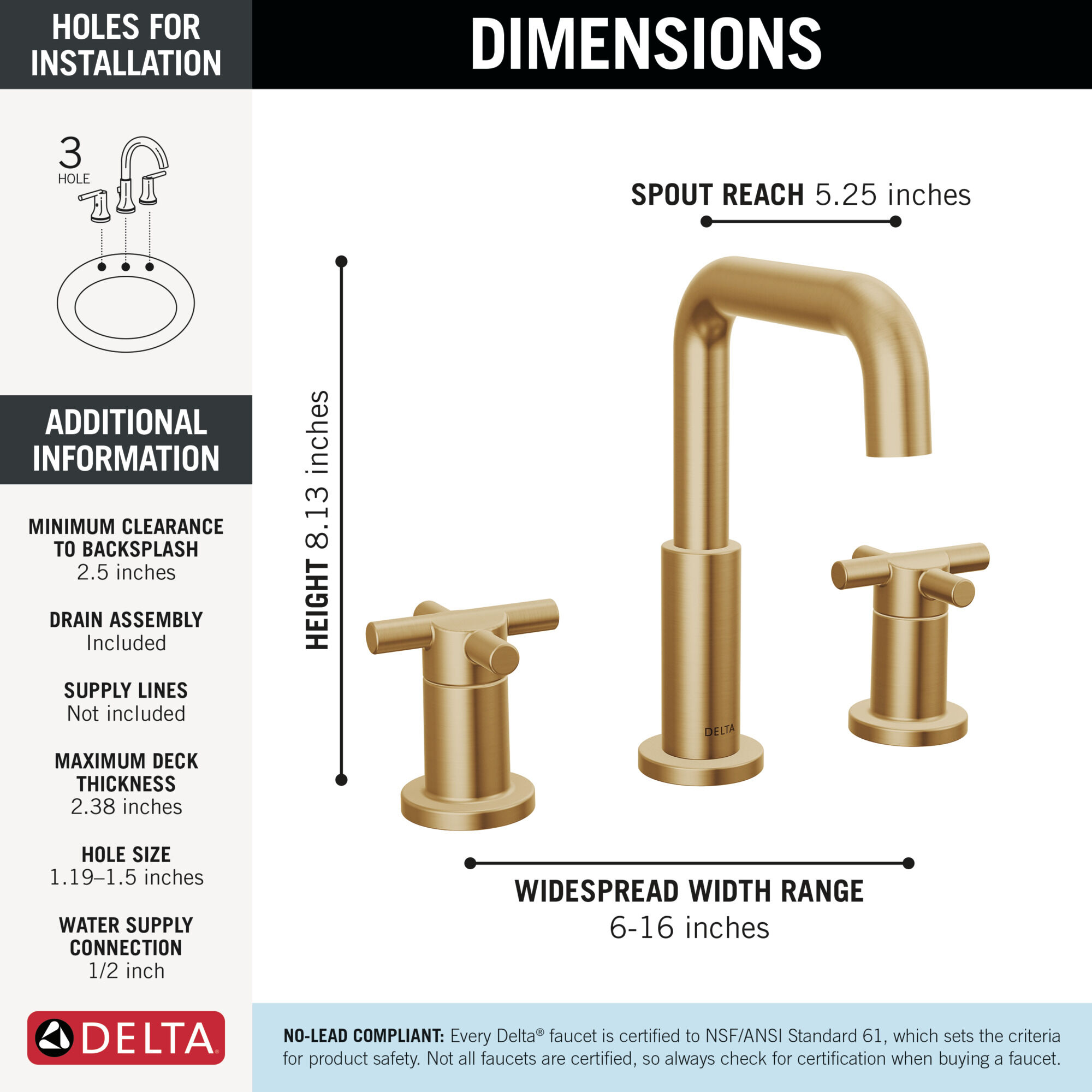 Two Handle Widespread Bathroom Faucet in Champagne Bronze 35894LF