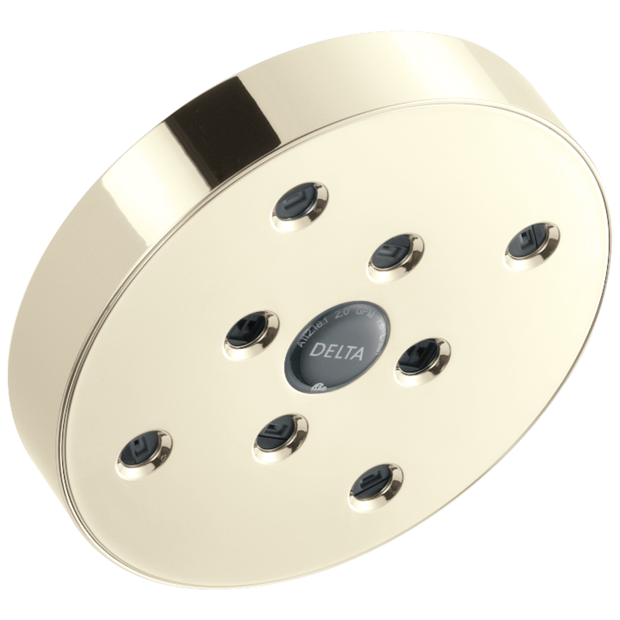 Delta Faucet Universal Showering Components H2OKinetic Single-Setting Raincan Shower Head - Lumicoat Polished Nickel