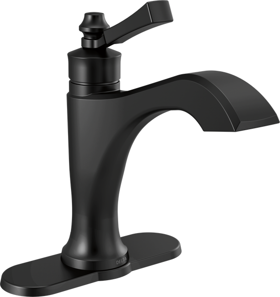 Single Handle Bathroom Faucet in Matte Black 556-BLLPU-DST | Delta