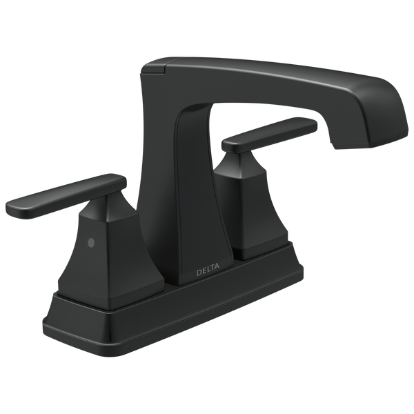 Two Handle Tract-Pack Centerset Lavatory Faucet in Matte Black