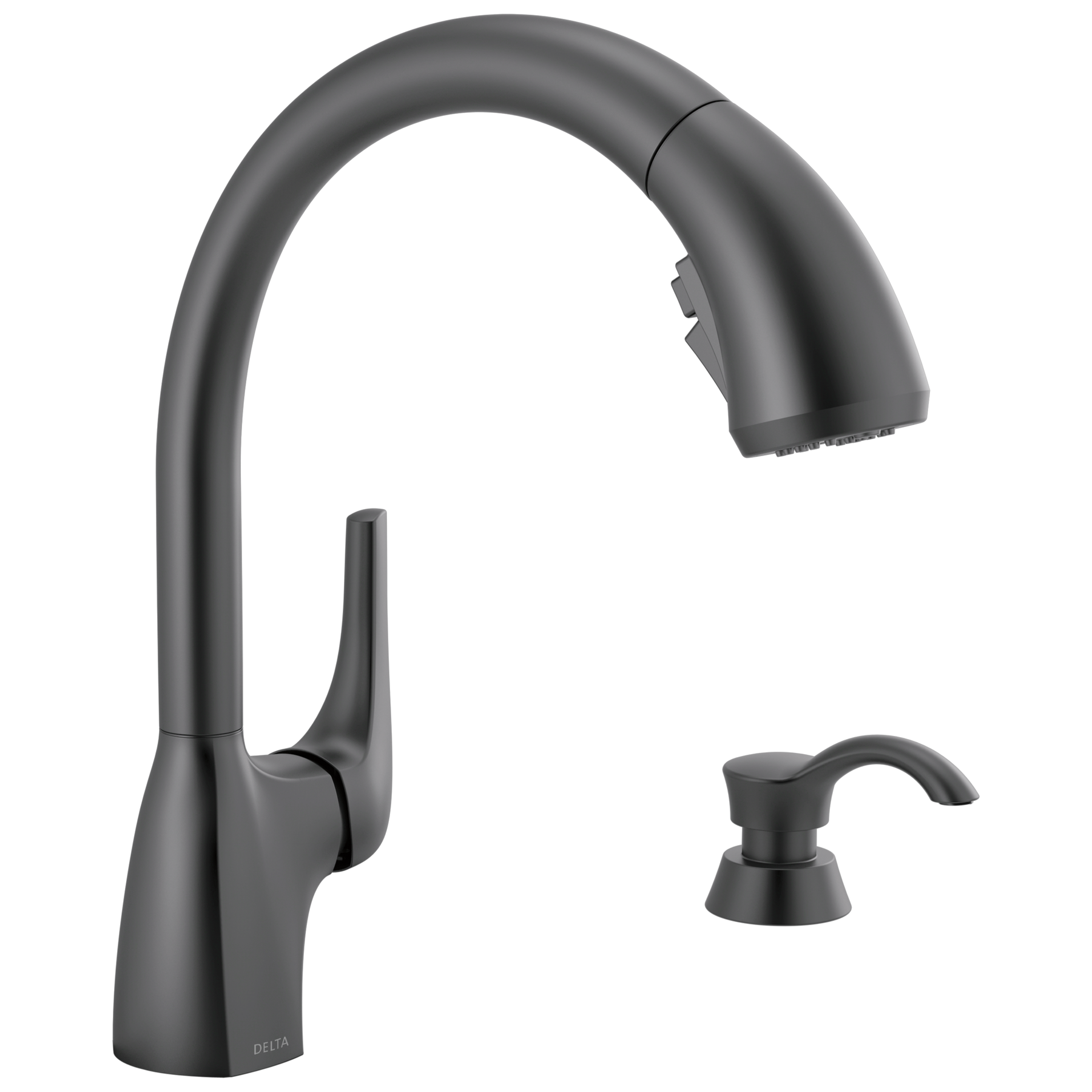 Single Handle PullOut Kitchen Faucet in Matte Black 19794ZBLSDDST