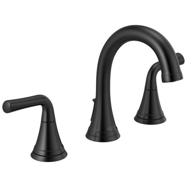 Two Handle Widespread Bathroom Faucet in Matte Black 3533LF-BLMPU | Delta  Faucet