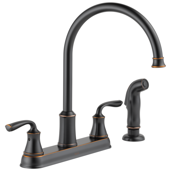 Two Handle Kitchen Faucet with Spray in Oil Rubbed Bronze 21716LFOB