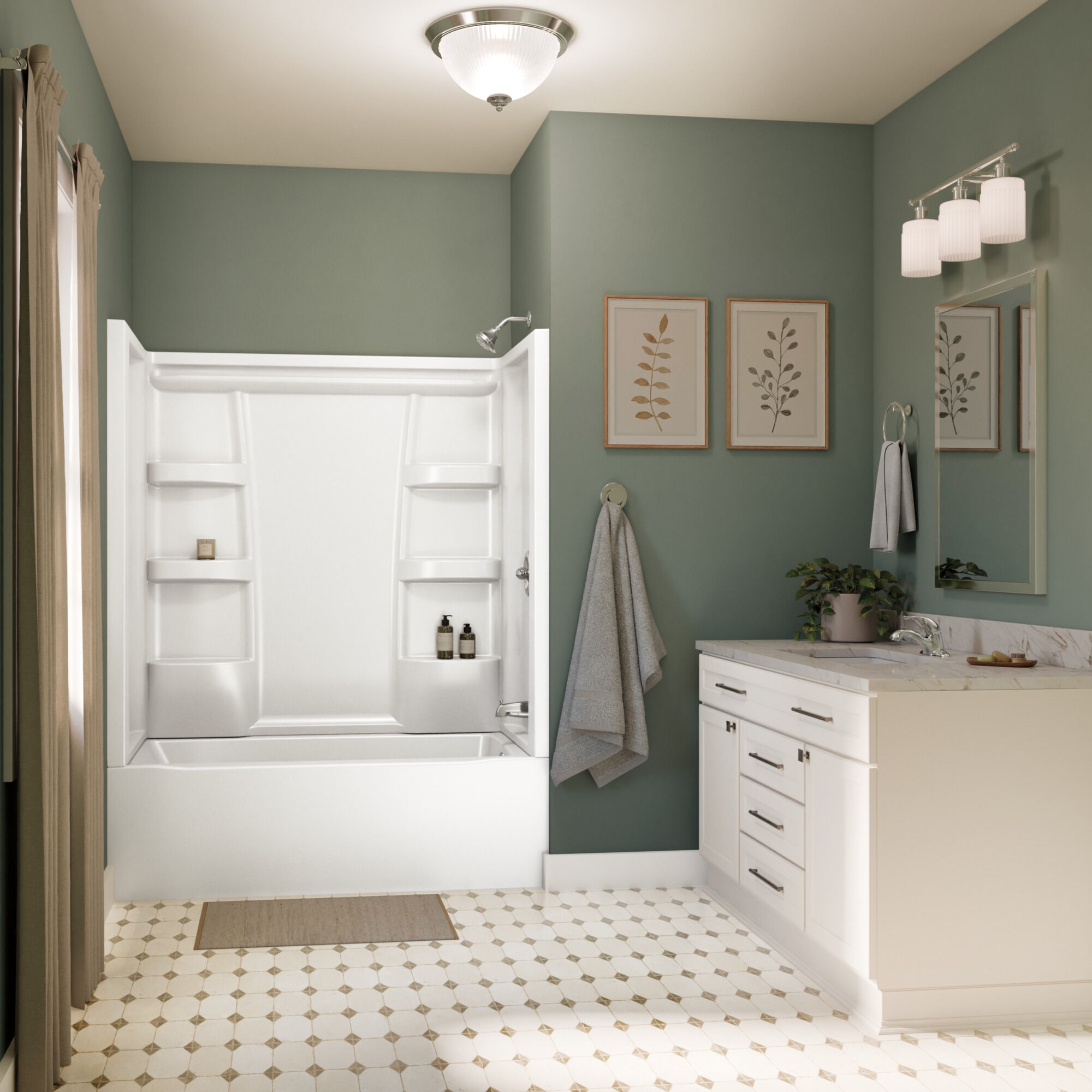 ProCrylic Bathtub 60 in. x 32 in. Right Drain in High Gloss White