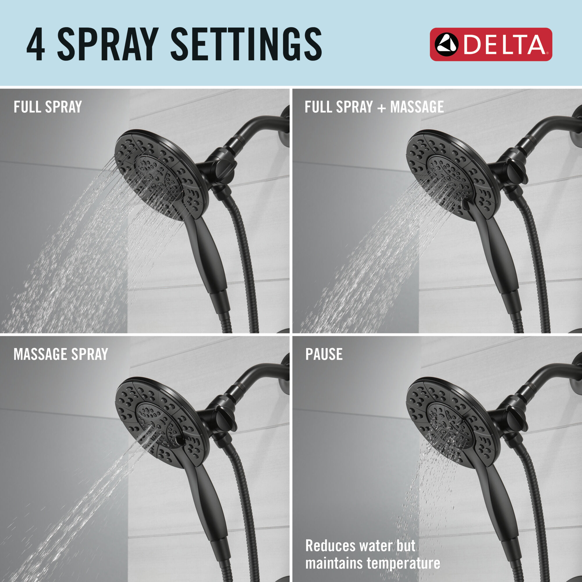 14 Series Shower Trim with In2ition® in Matte Black 142840-BL-I