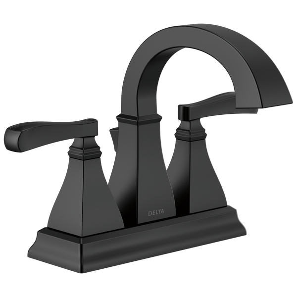 Two Handle Centerset Bathroom Faucet in Matte Black 25718LF-BL