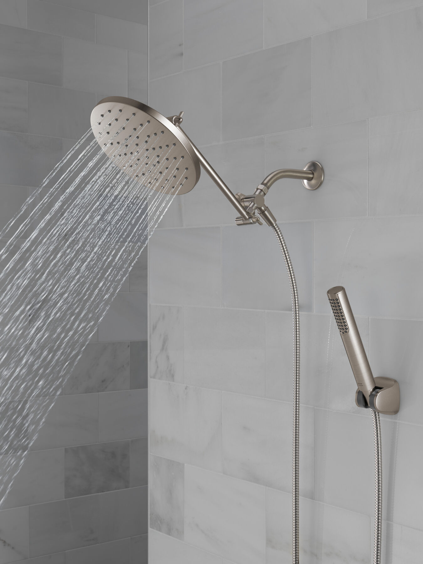 Adjustable Raincan Shower Head with Hand Shower