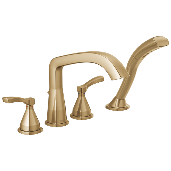 Four Hole Roman Tub Trim in Champagne Bronze T4776-CZ | Delta Faucet