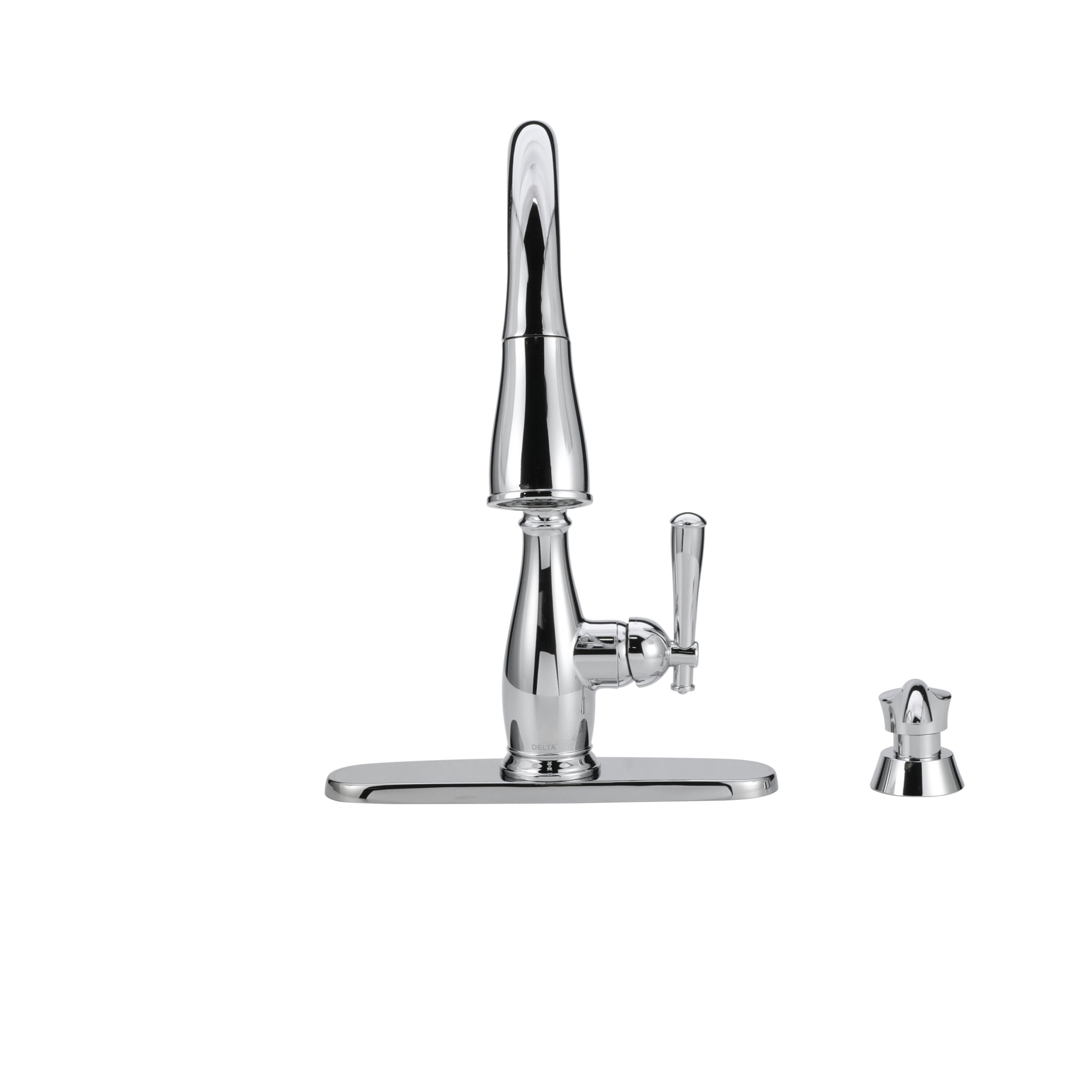 Single Handle Pull-Down Kitchen Faucet with Soap Dispenser and