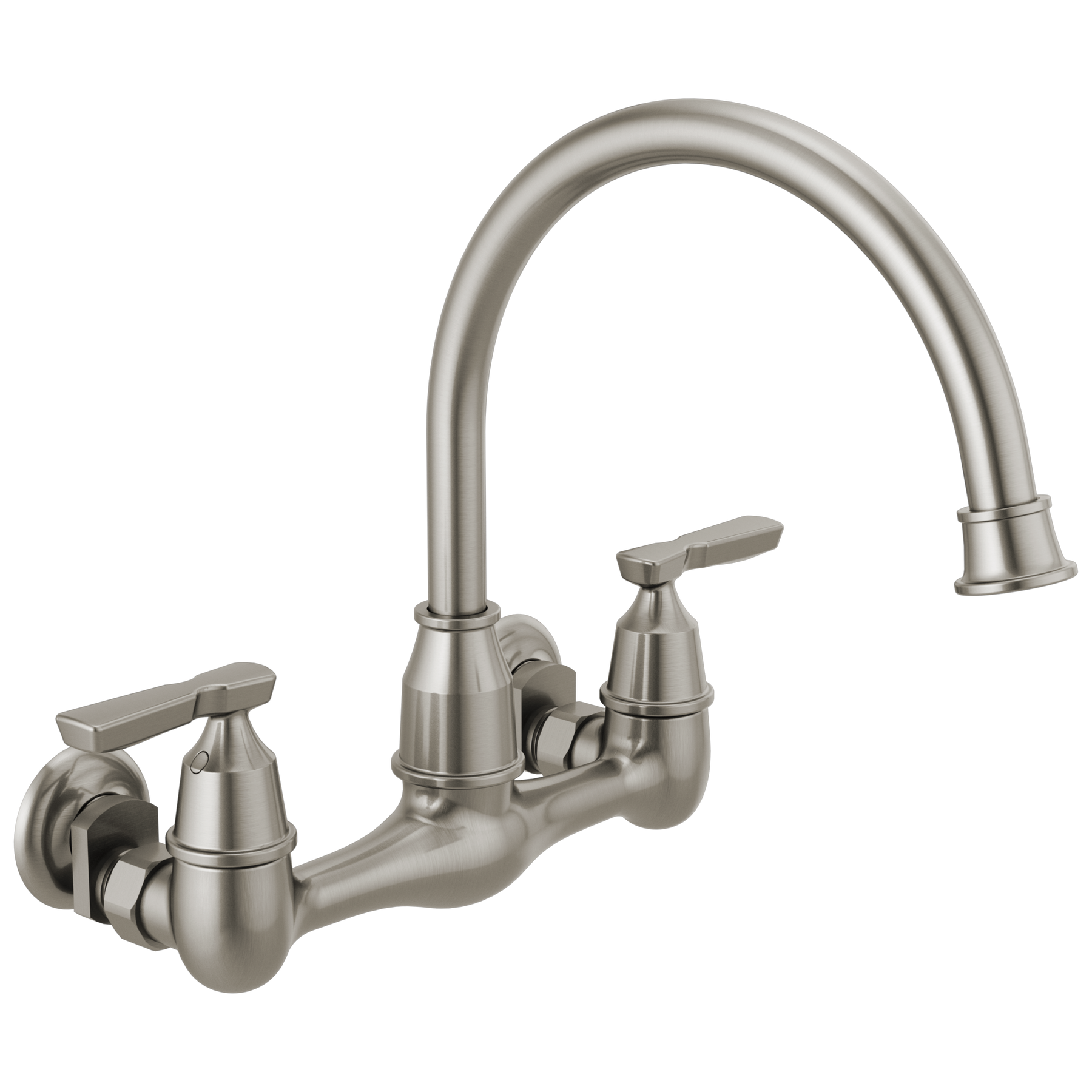 Two Handle Wall Mounted Kitchen Faucet (Recertified) in Stainless