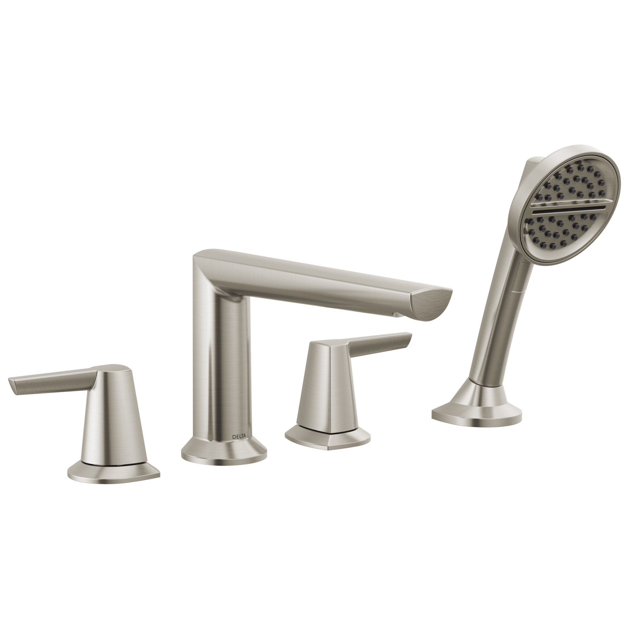 Delta Faucet Galeone 4-hole Roman Tub Trim With Hand Shower - Lumicoat - Stainless
