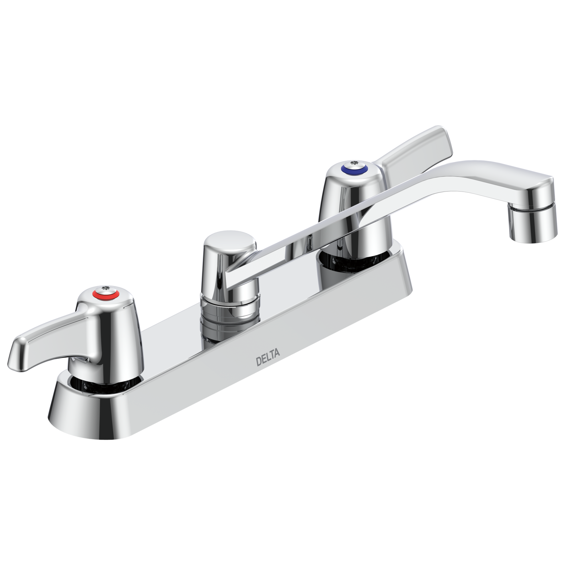 Two Handle 8 In Cast Deck-Mount Faucet