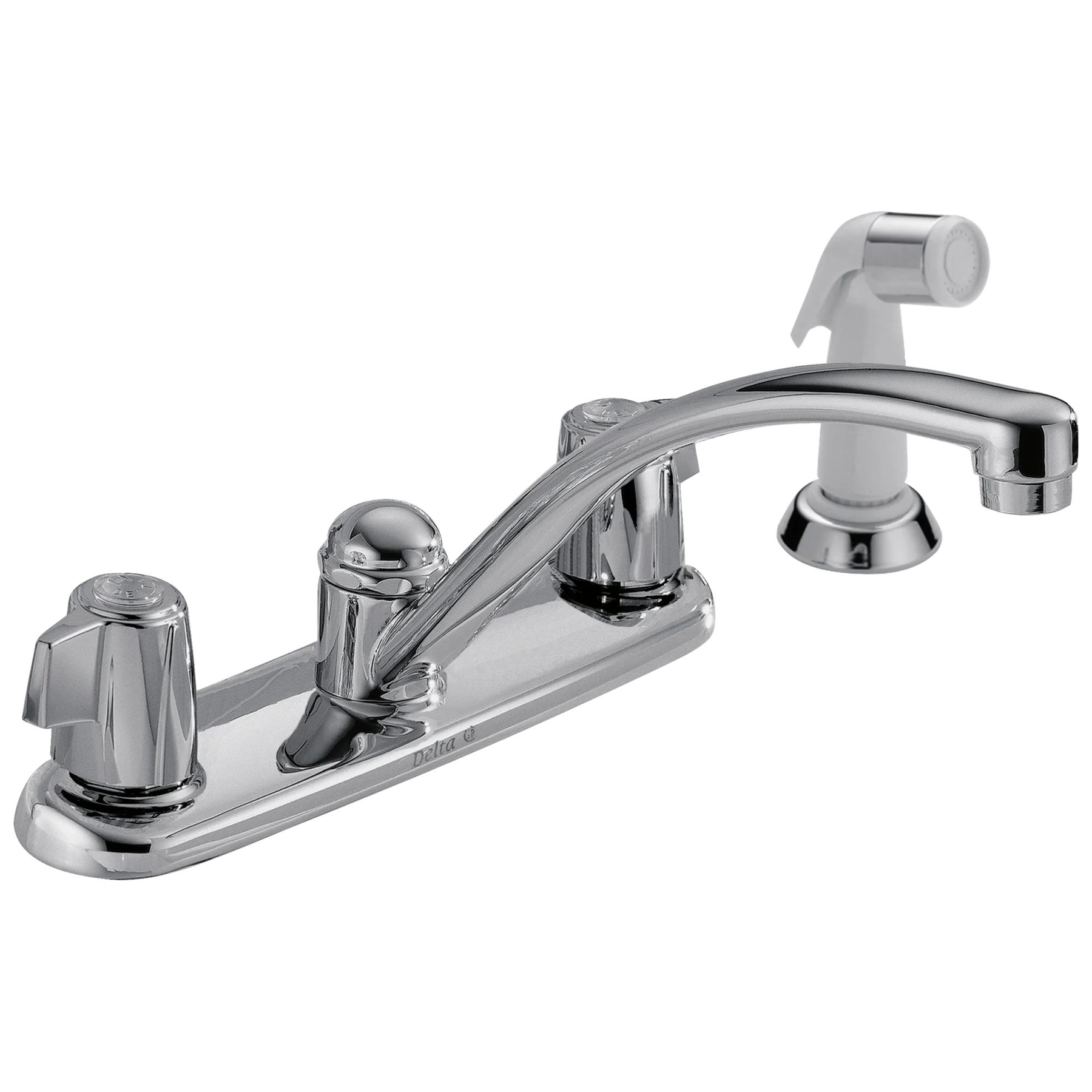 Two Handle Kitchen Faucet with Spray in Chrome 2400LF | Delta Faucet