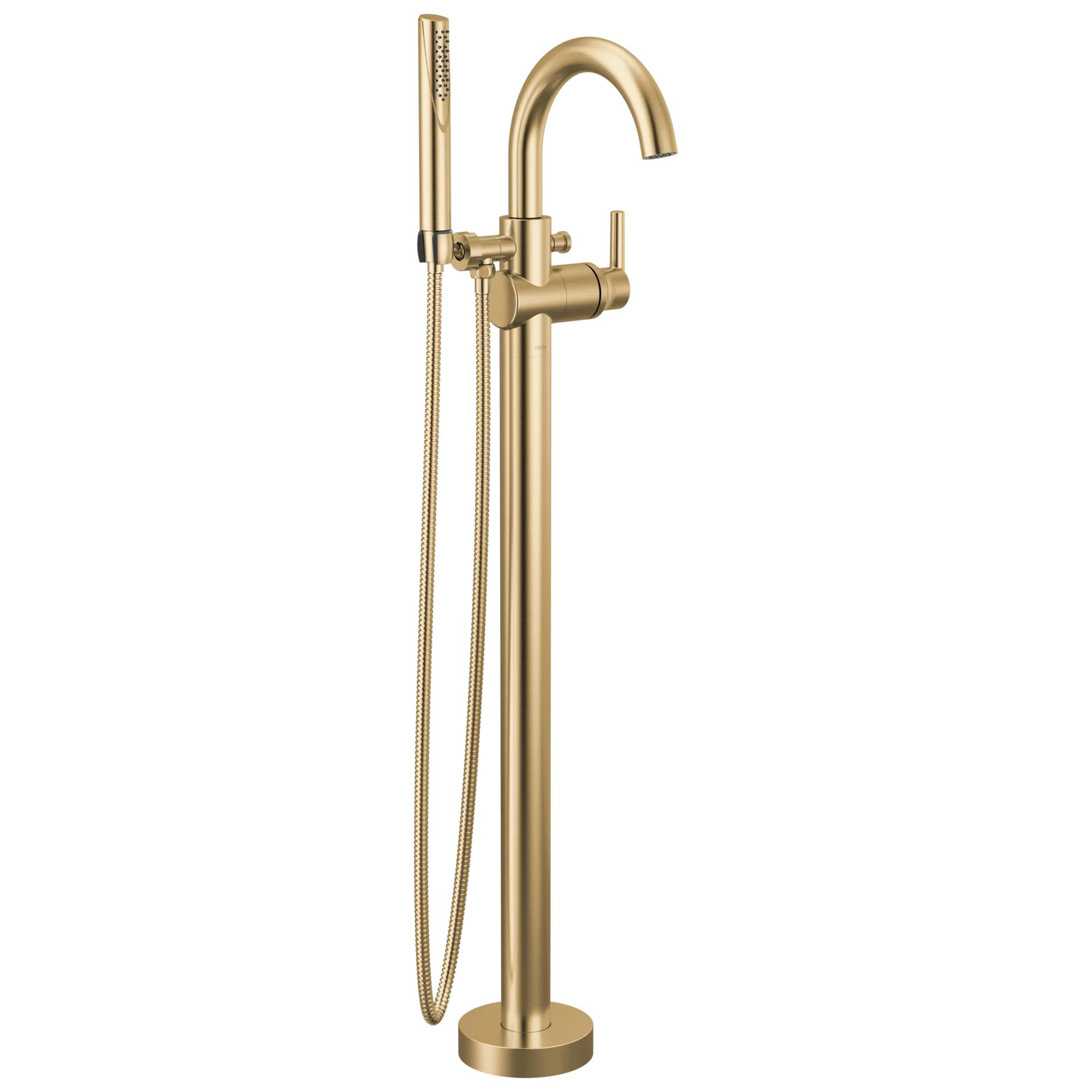 Single Handle Floor Mount Tub Filler Trim with Hand Shower in