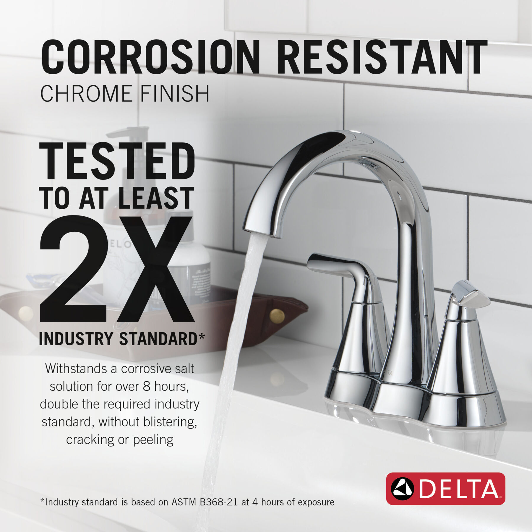 Two Handle Centerset Bathroom Faucet in Chrome 25847LF — thumbnail 3