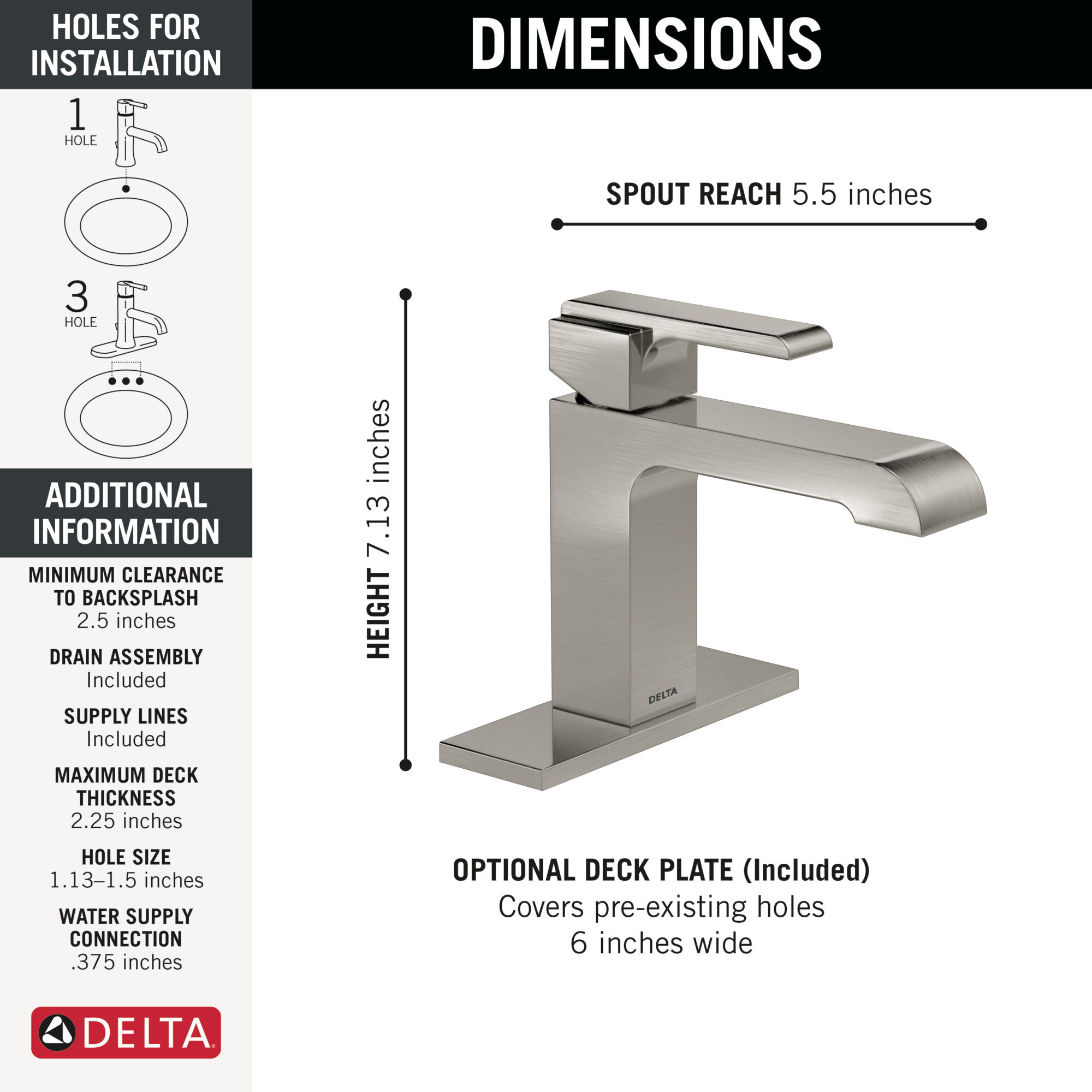 Single Handle Bathroom Faucet in Stainless 567LF-SSMPU | Delta Faucet