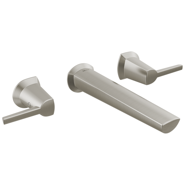 Two Handle Wall Mount Bathroom Faucet in Lumicoat® Stainless