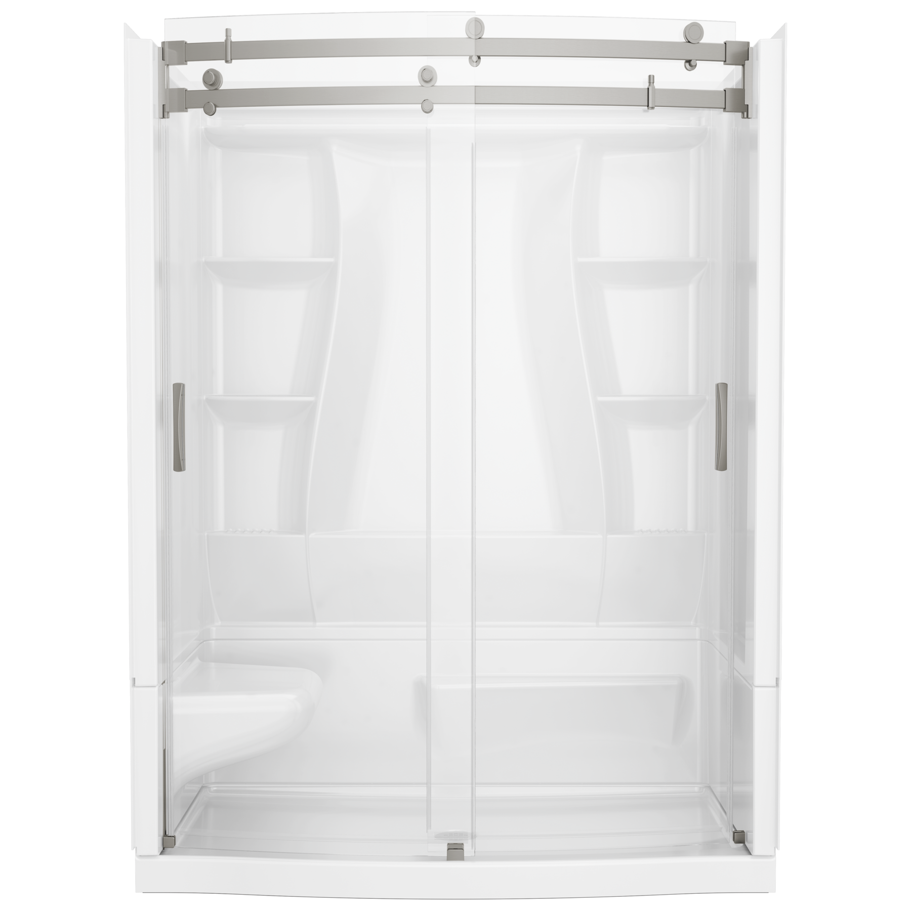 60x32 Alcove Shower Bundle with Door Left Seat Center Drain