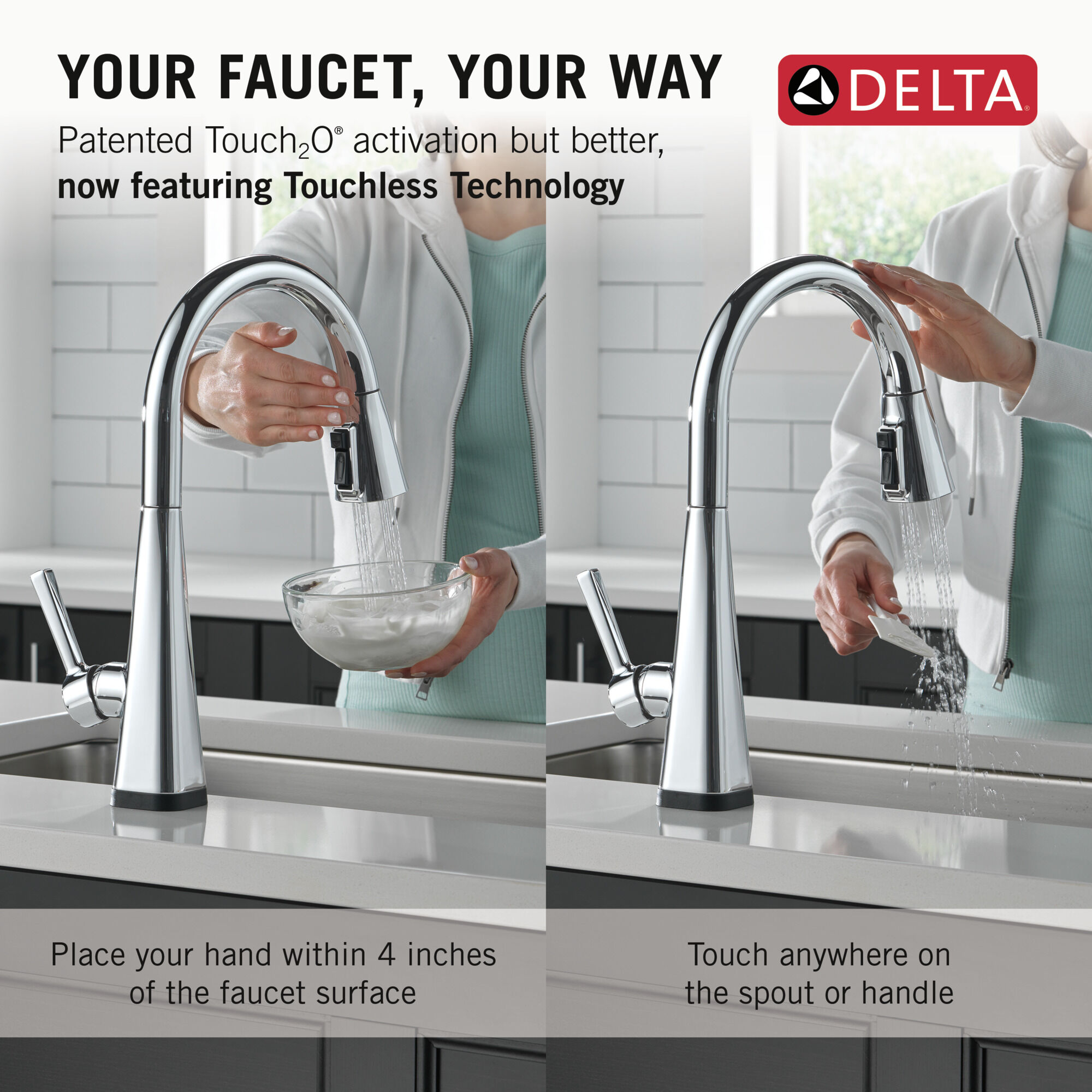 Single-Handle Pull-Down Kitchen Faucet with Touch2O® Technology in