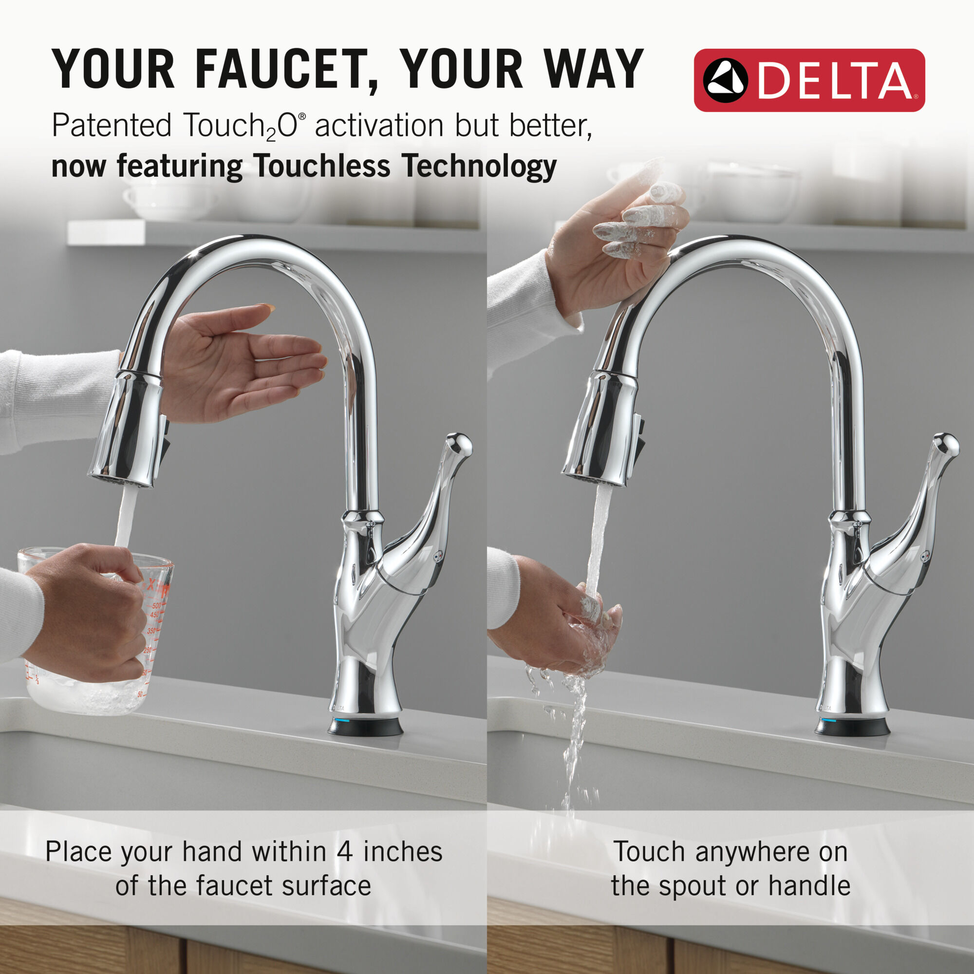 Touch2O® Technology Kitchen Faucet with Touchless Technology in