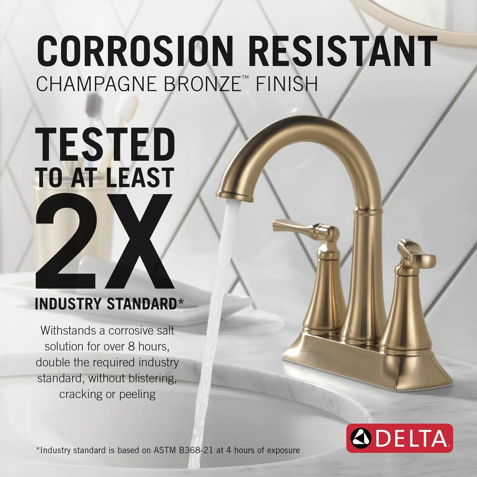 Two Handle Centerset Bathroom Faucet in Champagne Bronze 25798LF