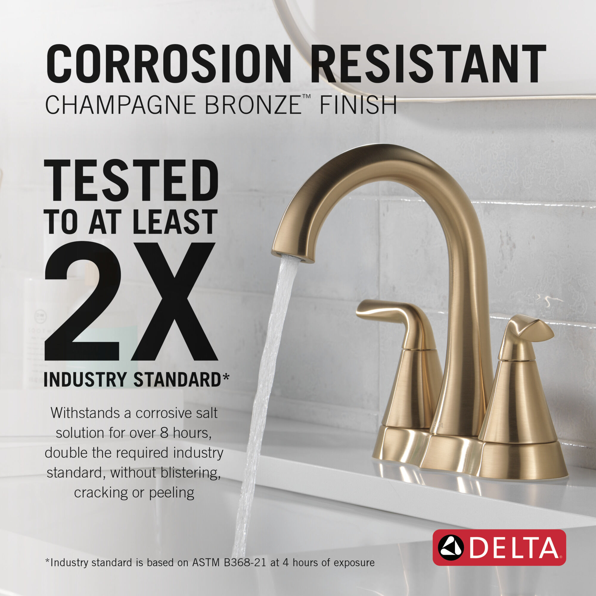 Two Handle Centerset Bathroom Faucet in Champagne Bronze 25847LF