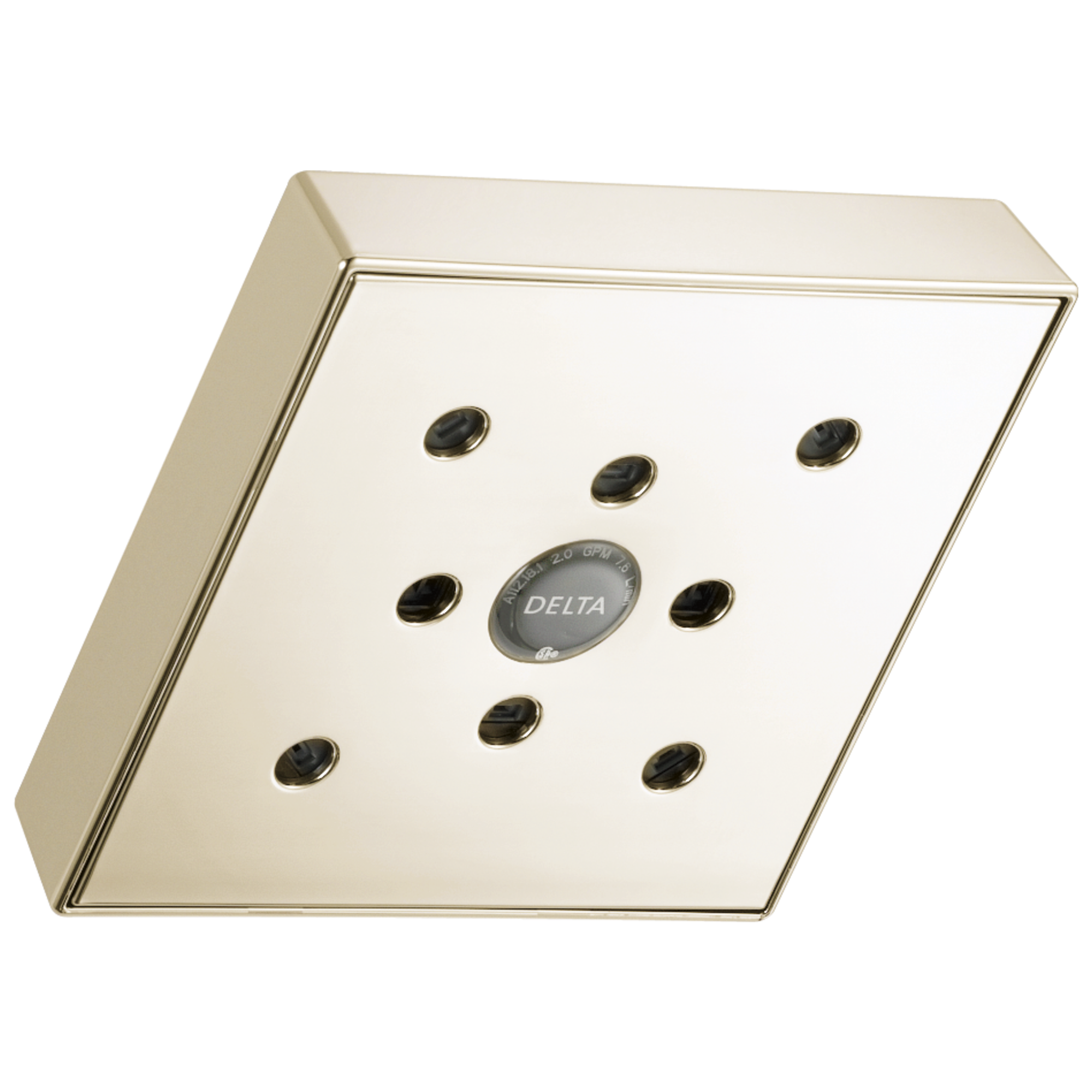 Delta Faucet Universal Showering Components H2Okinetic Single-Setting Raincan Shower Head - Lumicoat Polished Nickel