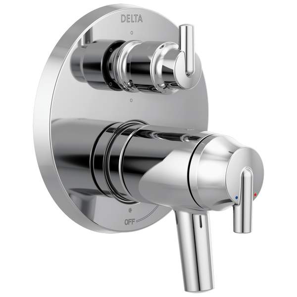 Contemporary Two Handle TempAssure® 17T Series Valve Trim with 6-Setting  Integrated Diverter
