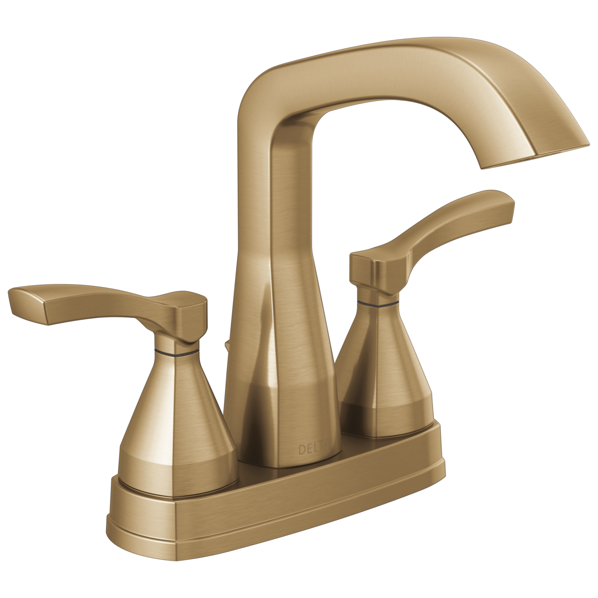 Delta Faucet Stryke Two Handle Centerset Bathroom Faucet with Pop-up Drain - Lumicoat Champagne...