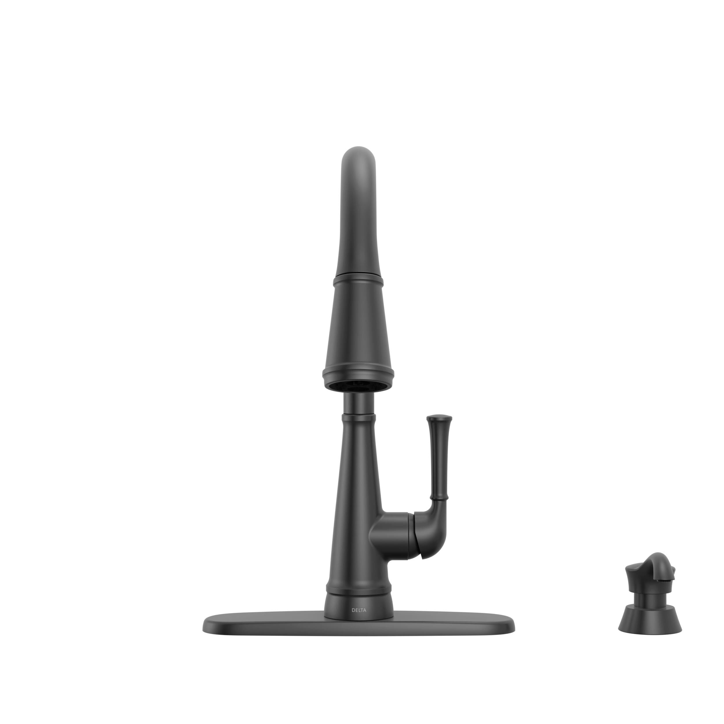 Single Handle Kitchen Pull-Down Faucet w/ Soap Dispenser in Matte