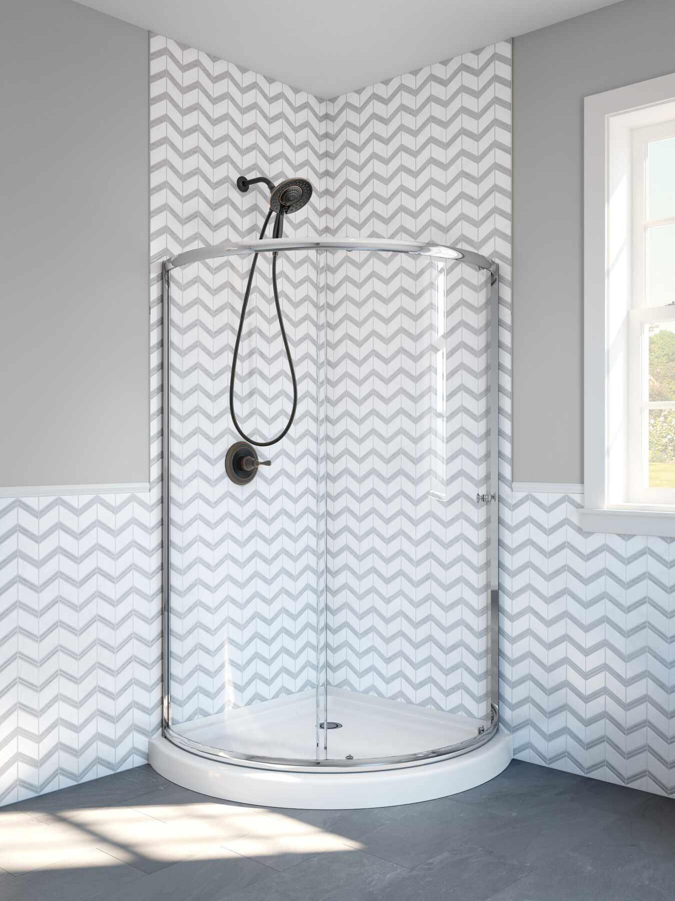 38" OPP Round Shower Enclosure Clear, image 2