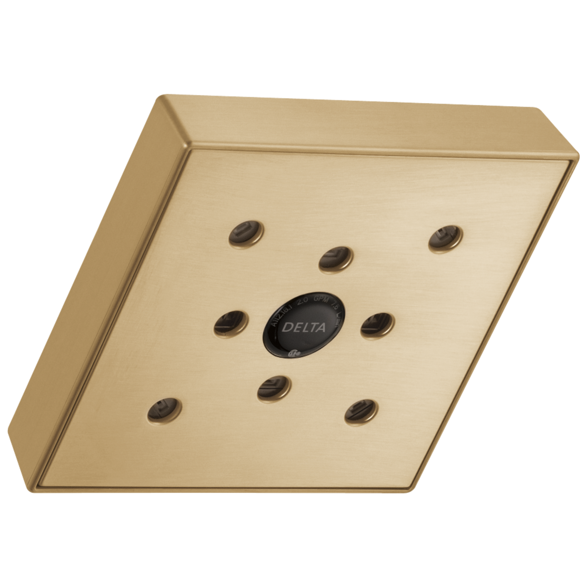 Delta Faucet Universal Showering Components H2OKineticSingle-Setting Raincan Shower Head - Champagne Bronze