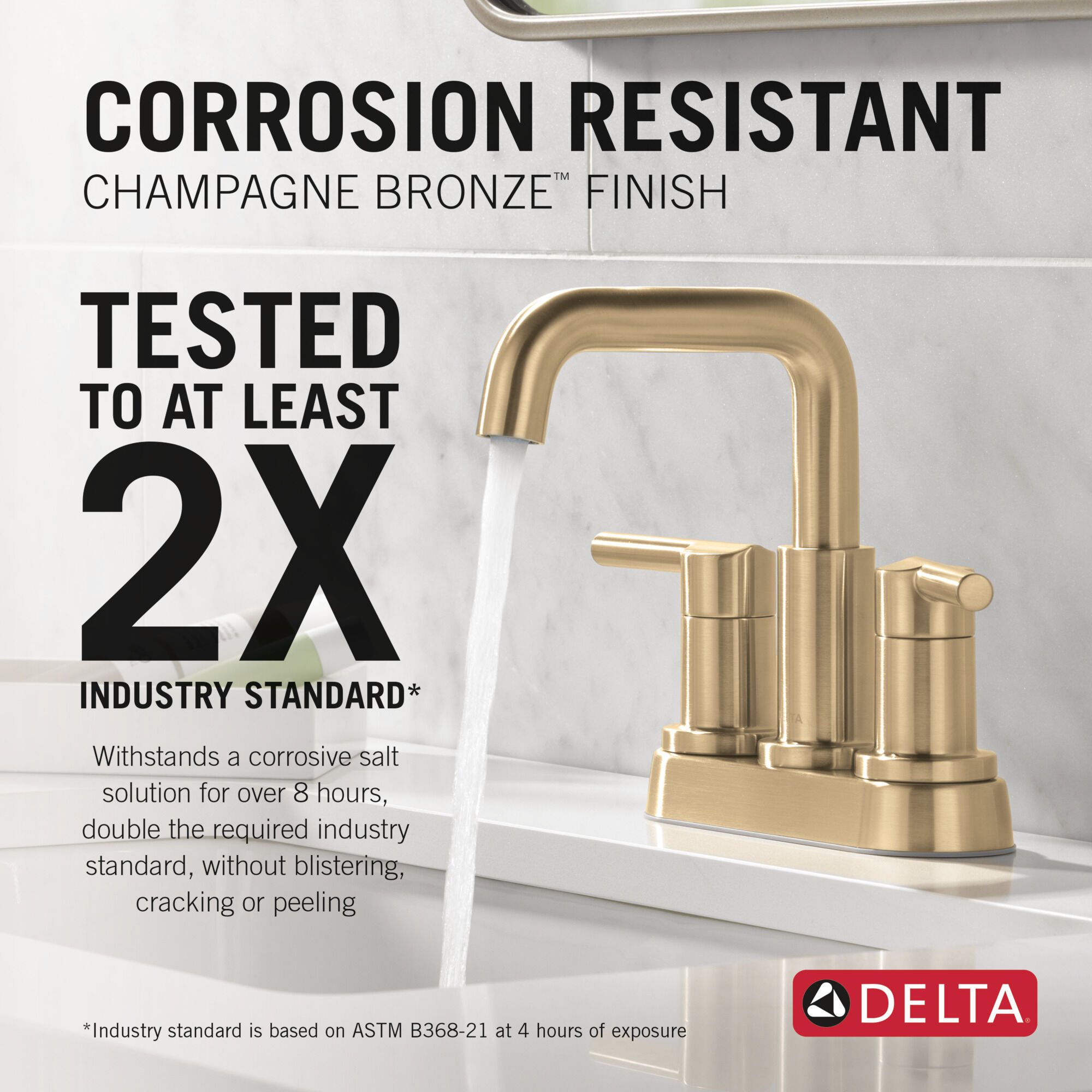 Two Handle Centerset Bathroom Faucet in Champagne Bronze 25849LF