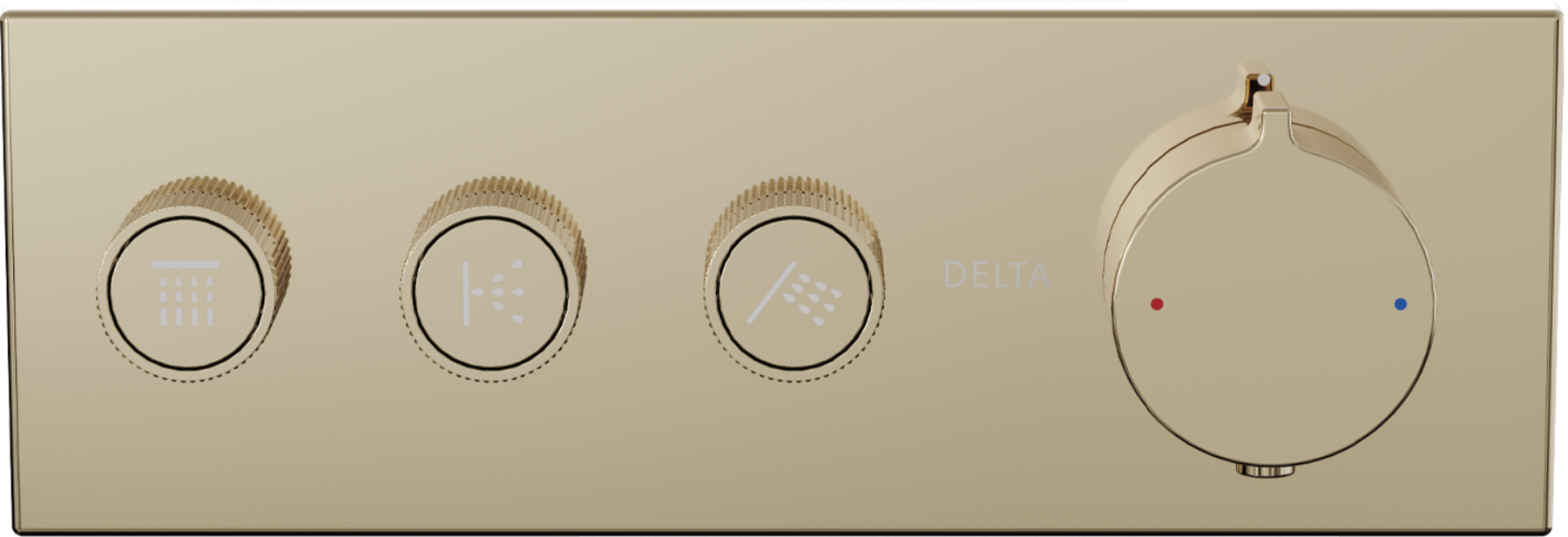 High Flow Push Button Themrostatic Trim 3 Outlet