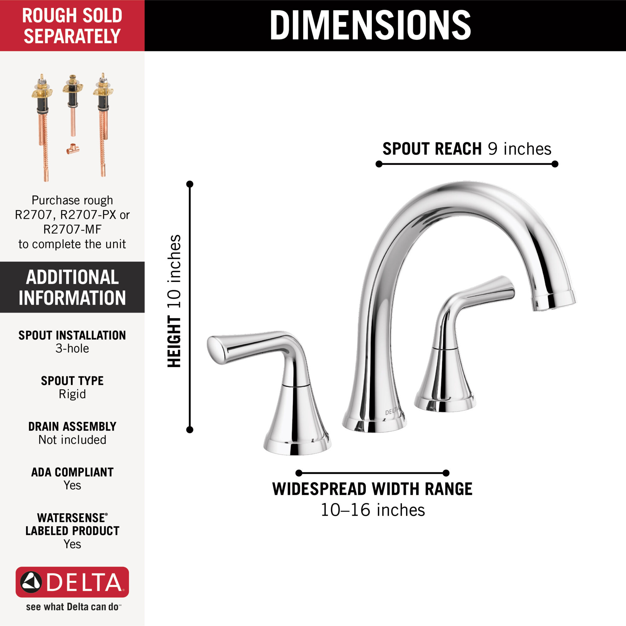 Roman Tub Trim in Chrome T2733 | Delta Faucet