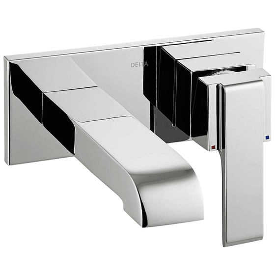 Spring T31260 Single Handle Wall Mount Bathroom Faucet Trim in Chrome T31260-WL ...