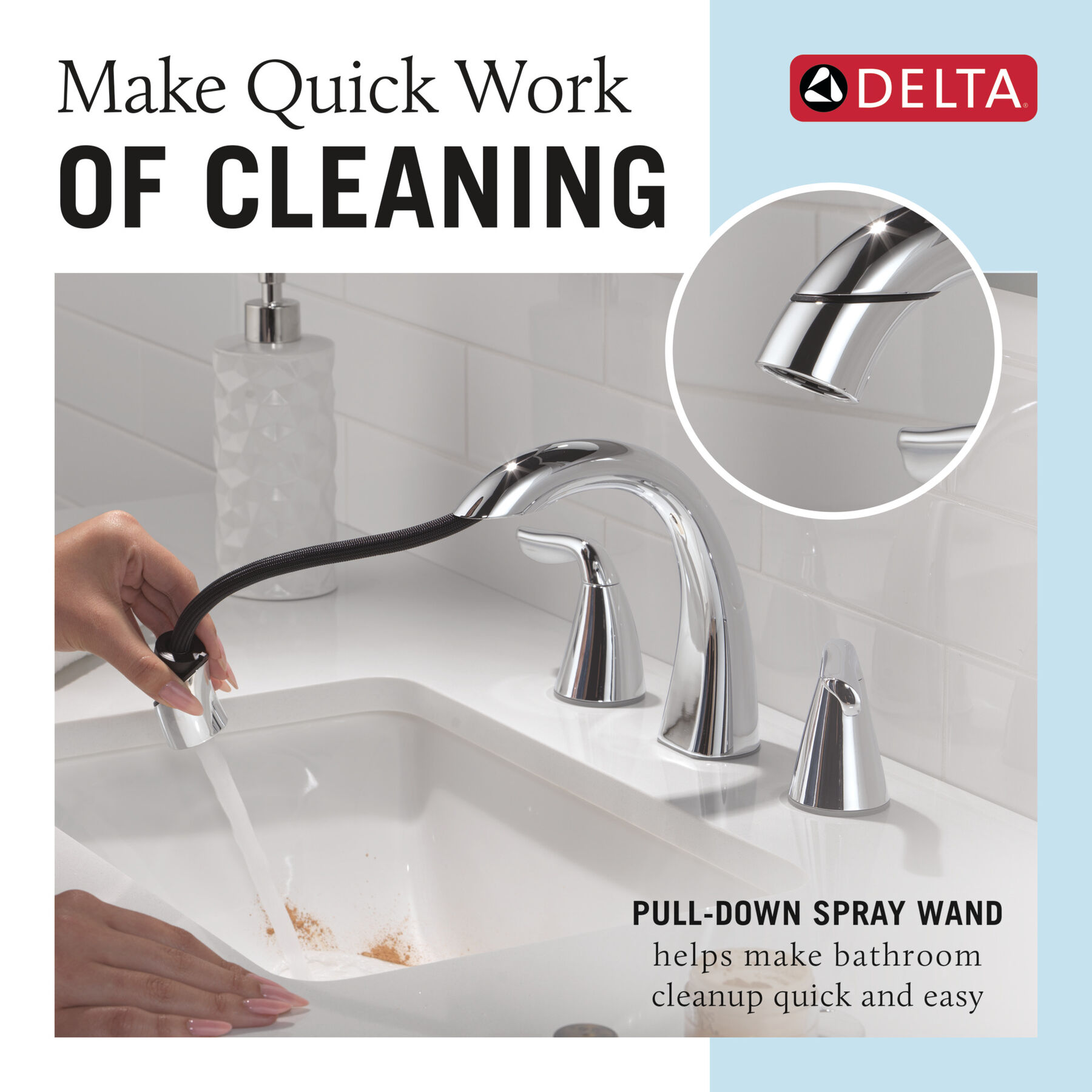 Two Handle Widespread Pull-Down Bathroom Faucet in Chrome 35840LF-PD ...