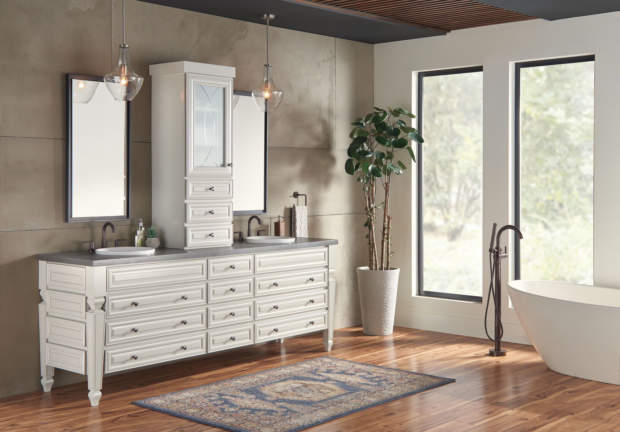 Two Handle Widespread Bathroom Faucet in Venetian Bronze 3559